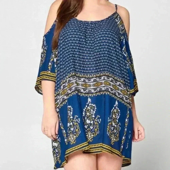 🆕Velzera Plus-size Floral Cutout Sleeve Dress 1X🆕 - Picture 1 of 10